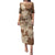 Samoa Women's Day Family Matching Puletasi and Hawaiian Shirt Tiale Flower Mix Siapo Tapa LT7 Mom's Dress Beige - Polynesian Pride