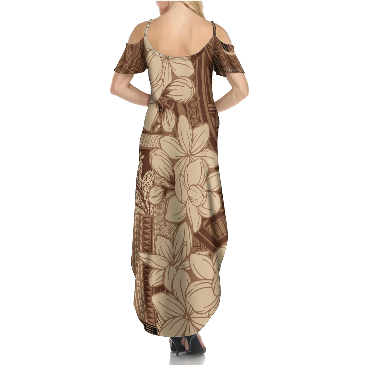 Samoa Women's Day Summer Maxi Dress Tiale Flower Mix Siapo Tapa LT7 - Polynesian Pride