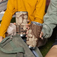 Samoa Women's Day Tumbler Cup Tiale Flower Mix Siapo Tapa