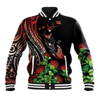 Aloha Hawaii Manta Rays Baseball Jacket Red Ohia Lehua LT7 Unisex Red - Polynesian Pride
