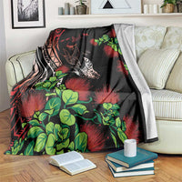 Aloha Hawaii Manta Rays Blanket Red Ohia Lehua LT7 Red - Polynesian Pride