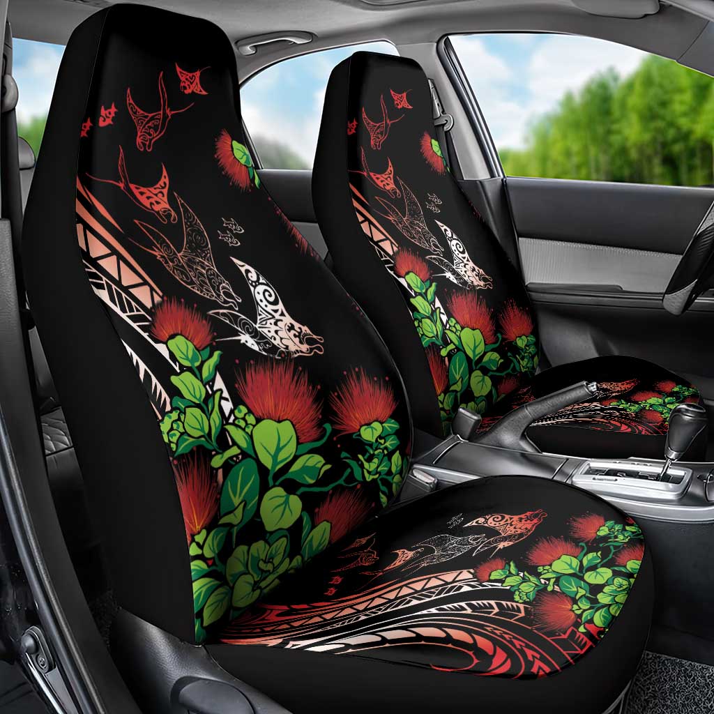Aloha Hawaii Manta Rays Car Seat Cover Red Ohia Lehua