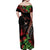 Aloha Hawaii Manta Rays Family Matching Off Shoulder Maxi Dress and Hawaiian Shirt Red Ohia Lehua