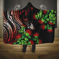 Aloha Hawaii Manta Rays Hooded Blanket Red Ohia Lehua LT7 - Polynesian Pride