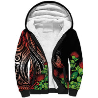 Aloha Hawaii Manta Rays Sherpa Hoodie Red Ohia Lehua LT7 Unisex Red - Polynesian Pride