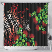 Aloha Hawaii Manta Rays Shower Curtain Red Ohia Lehua