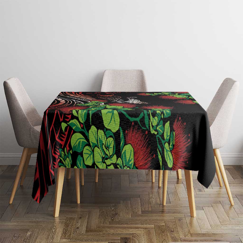 Aloha Hawaii Manta Rays Tablecloth Red Ohia Lehua LT7 - Polynesian Pride