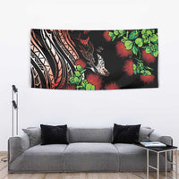 Aloha Hawaii Manta Rays Tapestry Red Ohia Lehua