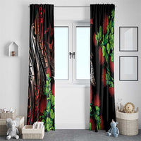 Aloha Hawaii Manta Rays Window Curtain Red Ohia Lehua LT7 - Polynesian Pride
