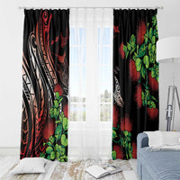 Aloha Hawaii Manta Rays Window Curtain Red Ohia Lehua LT7 - Polynesian Pride