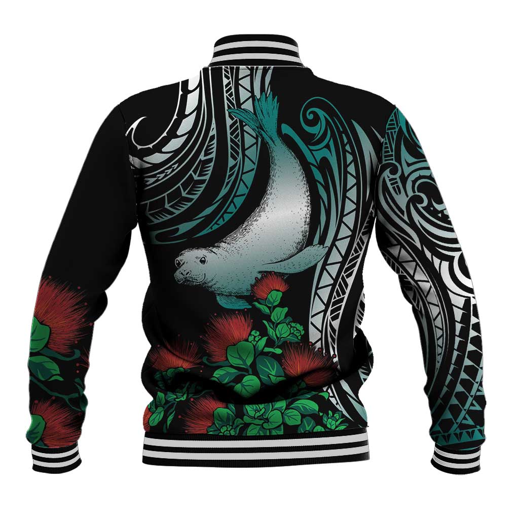 Aloha Hawaii Monk Seal Baseball Jacket Mix Ohia Lehua LT7 - Polynesian Pride