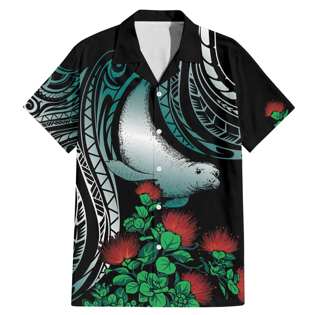 Aloha Hawaii Monk Seal Family Matching Mermaid Dress and Hawaiian Shirt Mix Ohia Lehua