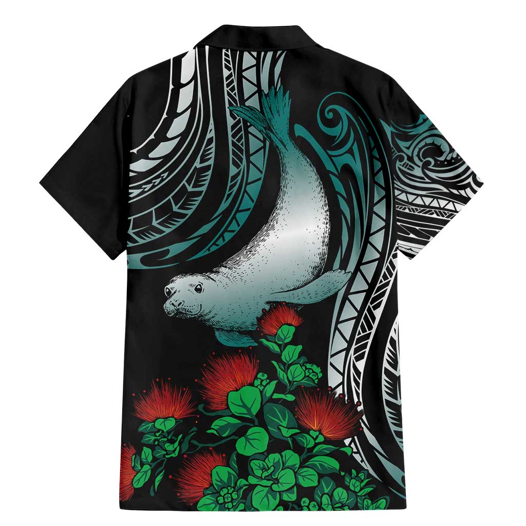 Aloha Hawaii Monk Seal Family Matching Mermaid Dress and Hawaiian Shirt Mix Ohia Lehua
