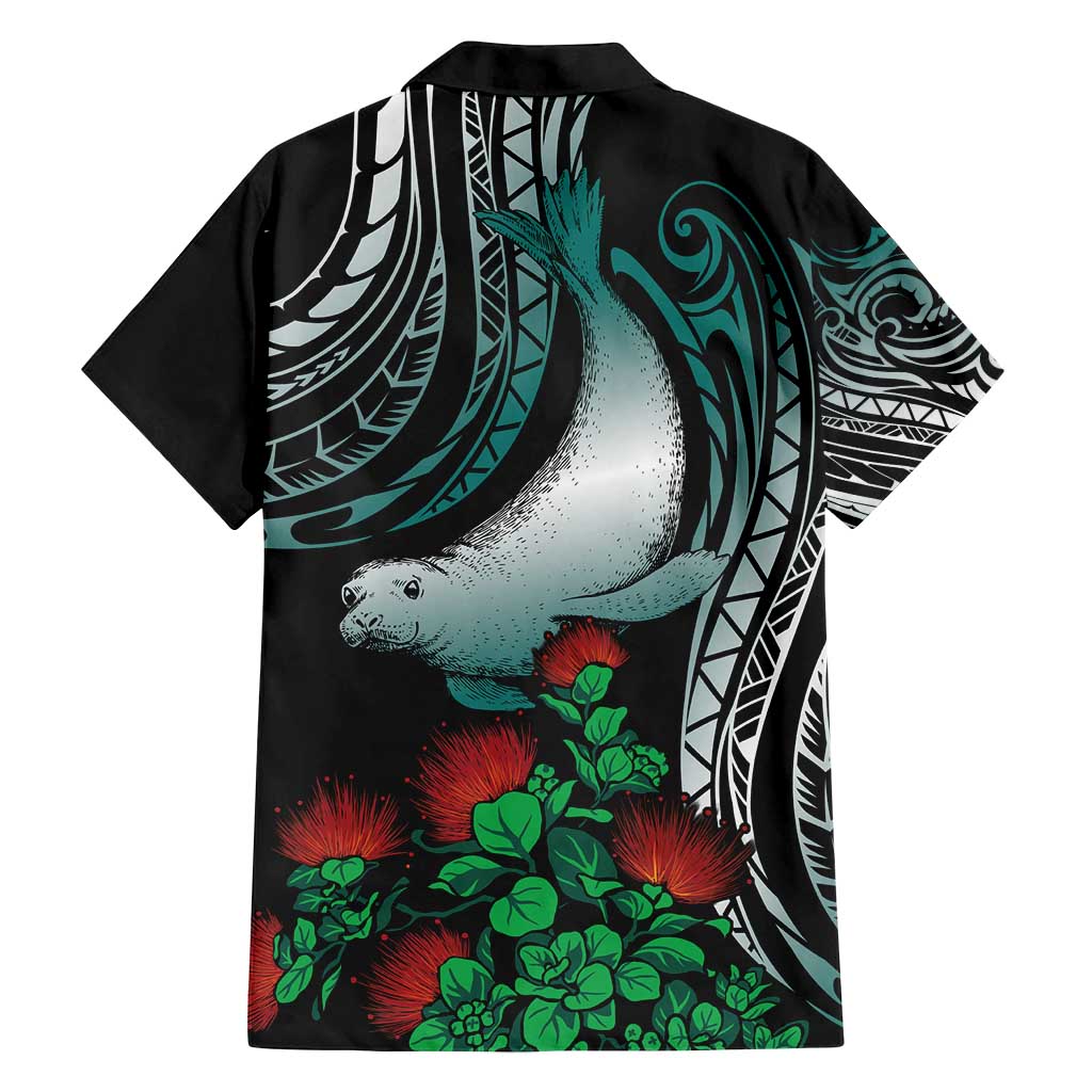 Aloha Hawaii Monk Seal Family Matching Tank Maxi Dress and Hawaiian Shirt Mix Ohia Lehua