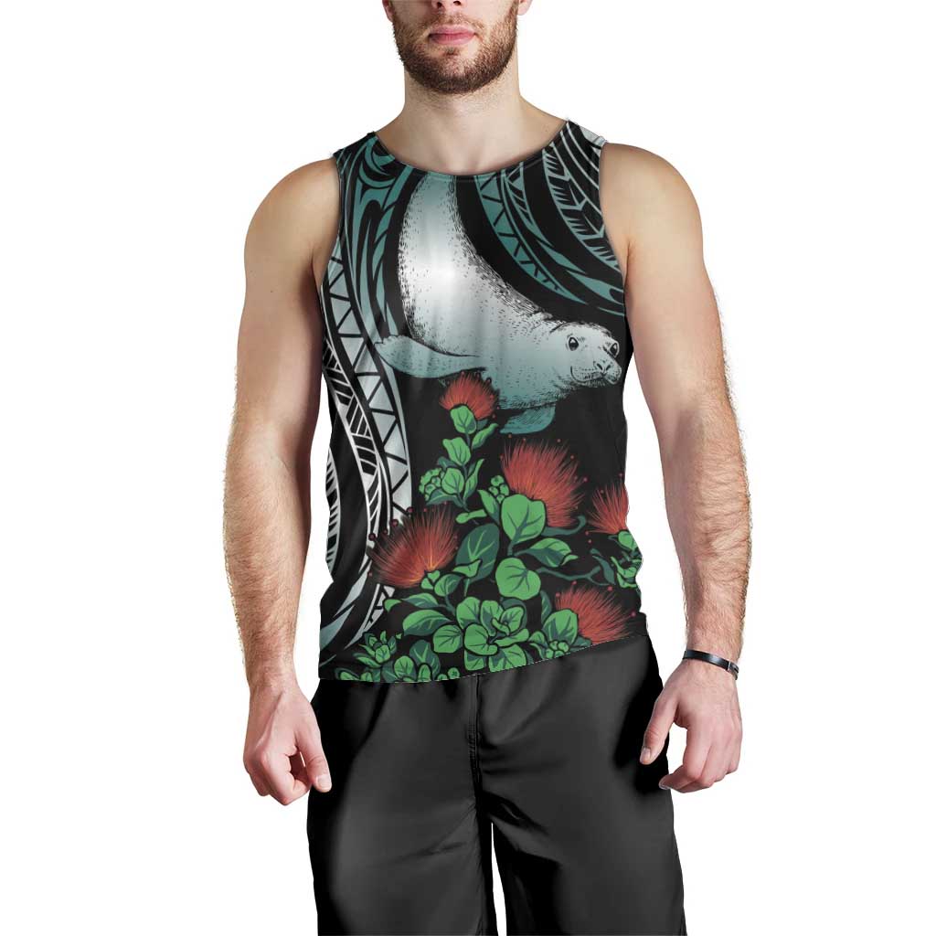 Aloha Hawaii Monk Seal Men Tank Top Mix Ohia Lehua LT7 - Polynesian Pride