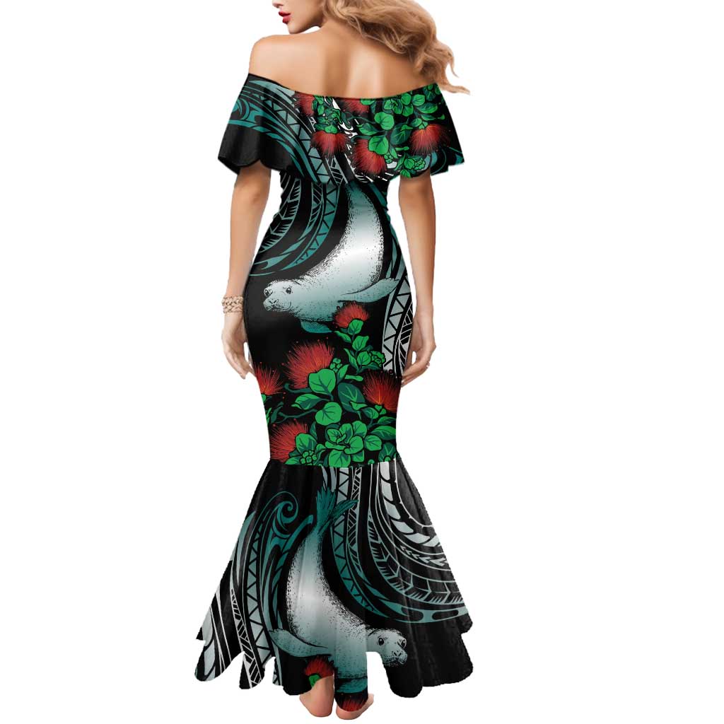 Aloha Hawaii Monk Seal Mermaid Dress Mix Ohia Lehua