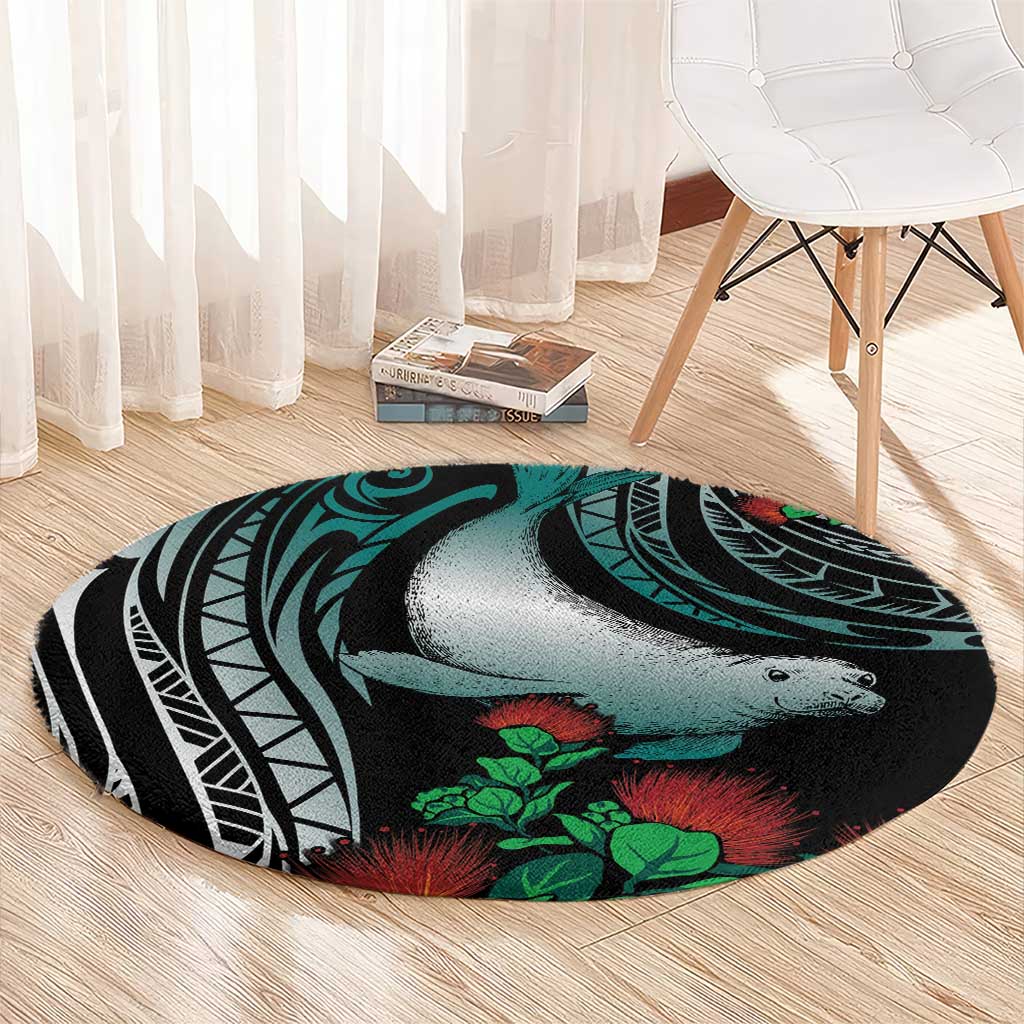 Aloha Hawaii Monk Seal Round Carpet Mix Ohia Lehua