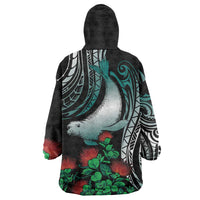 Aloha Hawaii Monk Seal Wearable Blanket Hoodie Mix Ohia Lehua LT7 - Polynesian Pride