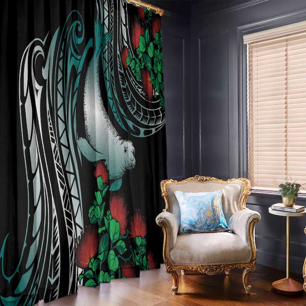 Aloha Hawaii Monk Seal Window Curtain Mix Ohia Lehua LT7 - Polynesian Pride