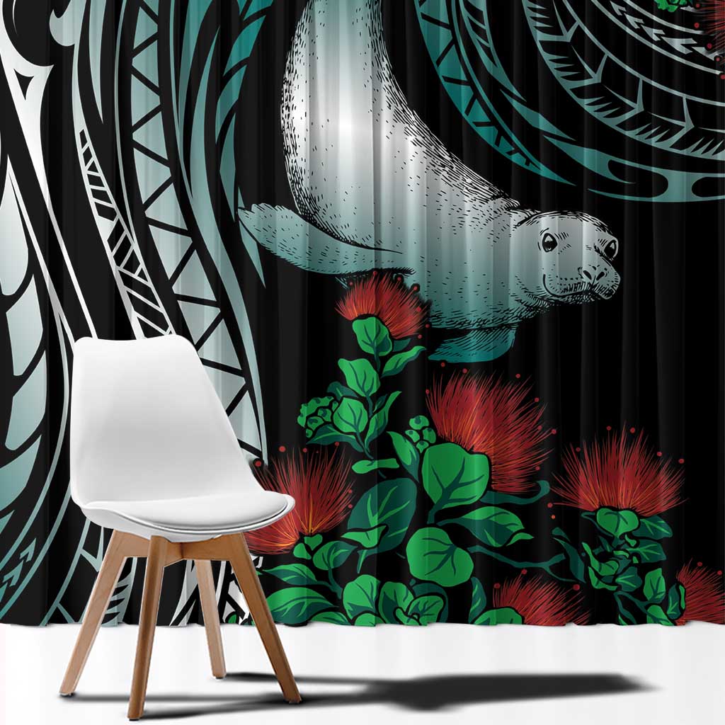 Aloha Hawaii Monk Seal Window Curtain Mix Ohia Lehua LT7 - Polynesian Pride
