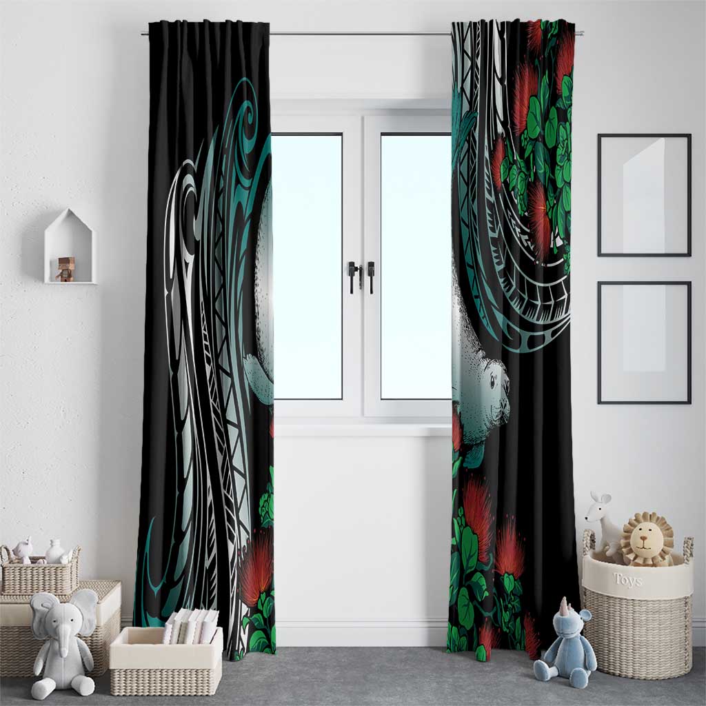 Aloha Hawaii Monk Seal Window Curtain Mix Ohia Lehua LT7 - Polynesian Pride