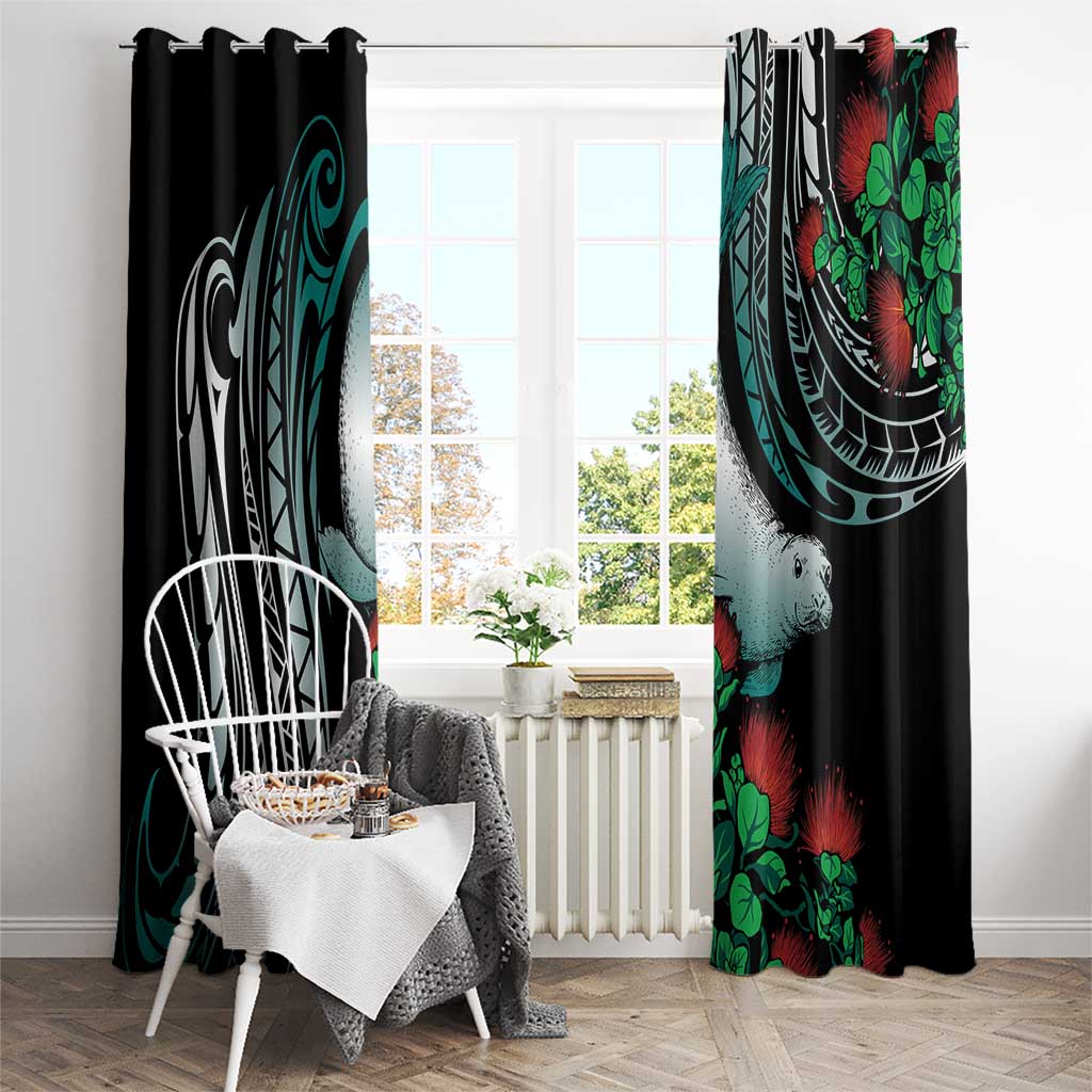 Aloha Hawaii Monk Seal Window Curtain Mix Ohia Lehua LT7 - Polynesian Pride