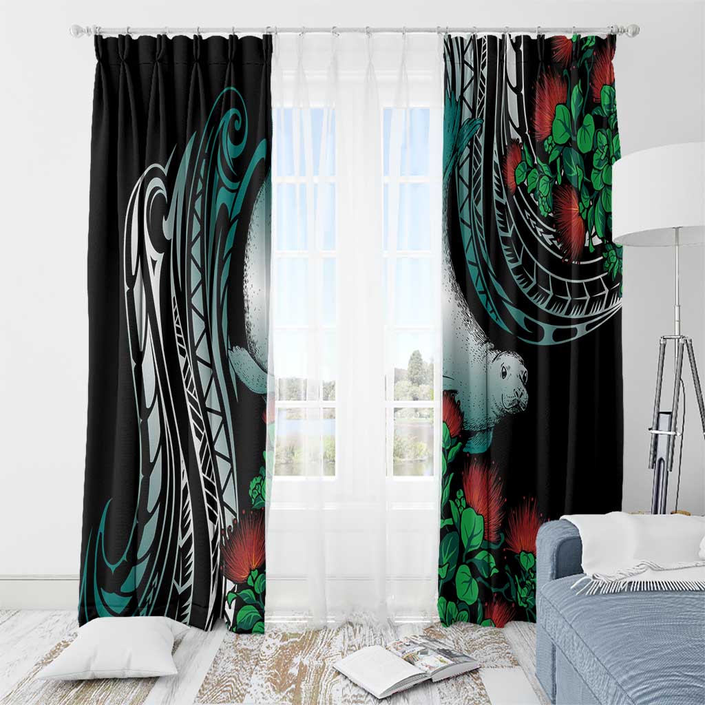 Aloha Hawaii Monk Seal Window Curtain Mix Ohia Lehua LT7 - Polynesian Pride