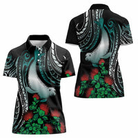 Aloha Hawaii Monk Seal Women Polo Shirt Mix Ohia Lehua