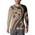 Bula Fiji Button Sweatshirt Mocha Brown Kaivity Masi Tapa