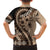 Bula Fiji Family Matching Puletasi and Hawaiian Shirt Mocha Brown Kaivity Masi Tapa