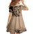 Bula Fiji Family Matching Puletasi and Hawaiian Shirt Mocha Brown Kaivity Masi Tapa