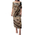 Bula Fiji Family Matching Puletasi and Hawaiian Shirt Mocha Brown Kaivity Masi Tapa