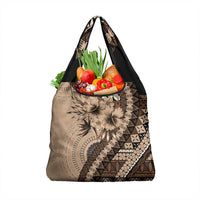 Bula Fiji Grocery Bag Mocha Brown Kaivity Masi Tapa