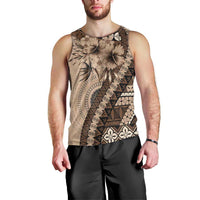 Bula Fiji Men Tank Top Mocha Brown Kaivity Masi Tapa