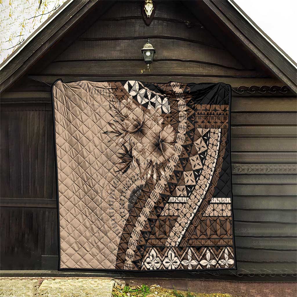 Bula Fiji Quilt Mocha Brown Kaivity Masi Tapa