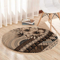 Bula Fiji Round Carpet Mocha Brown Kaivity Masi Tapa