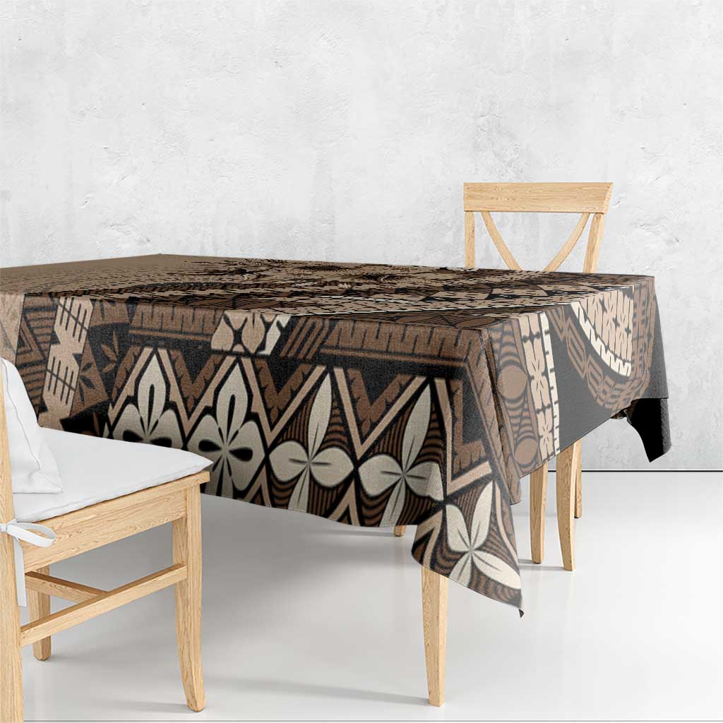 Bula Fiji Tablecloth Mocha Brown Kaivity Masi Tapa
