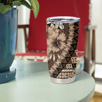 Bula Fiji Tumbler Cup Mocha Brown Kaivity Masi Tapa