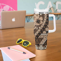 Bula Fiji Tumbler With Handle Mocha Brown Kaivity Masi Tapa