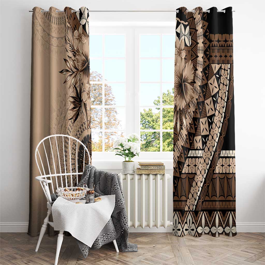 Bula Fiji Window Curtain Mocha Brown Kaivity Masi Tapa