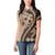 Bula Fiji Women Polo Shirt Mocha Brown Kaivity Masi Tapa