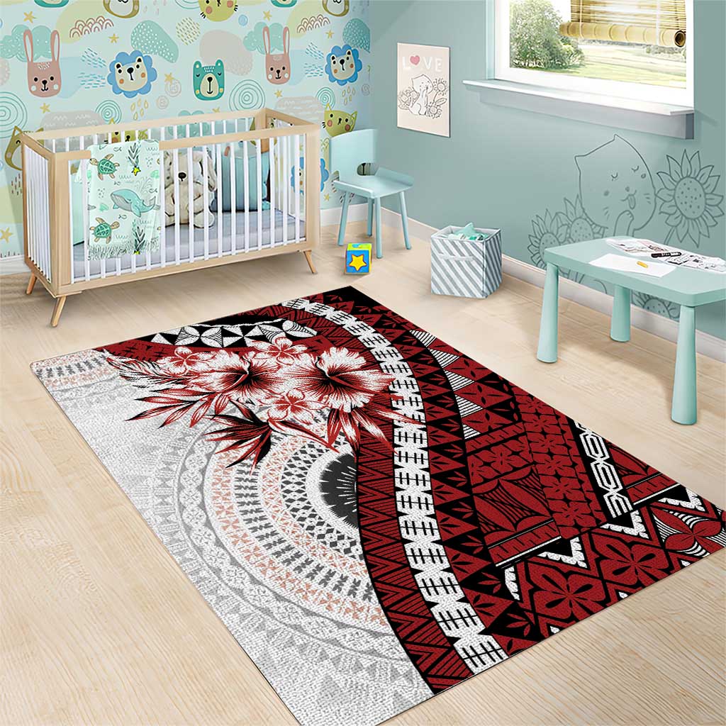 Bula Fiji Area Rug White Kaivity Masi Tapa