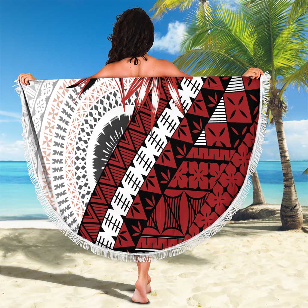 Bula Fiji Beach Blanket White Kaivity Masi Tapa