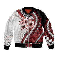 Bula Fiji Bomber Jacket White Kaivity Masi Tapa