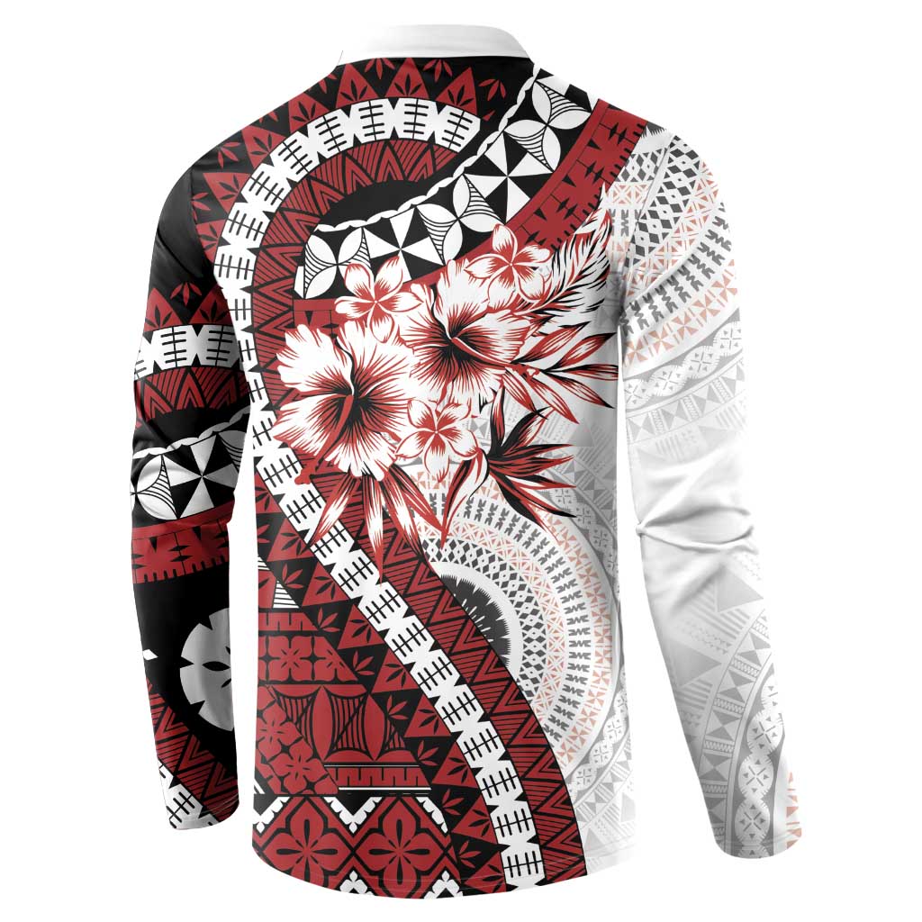 Bula Fiji Button Sweatshirt White Kaivity Masi Tapa