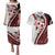 Bula Fiji Couples Matching Puletasi and Hawaiian Shirt White Kaivity Masi Tapa
