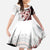 Bula Fiji Family Matching Puletasi and Hawaiian Shirt White Kaivity Masi Tapa