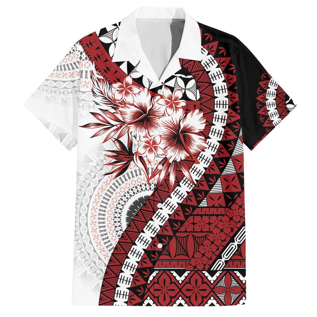 Bula Fiji Family Matching Puletasi and Hawaiian Shirt White Kaivity Masi Tapa