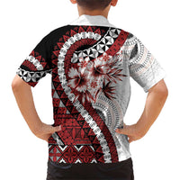 Bula Fiji Family Matching Short Sleeve Bodycon Dress and Hawaiian Shirt White Kaivity Masi Tapa