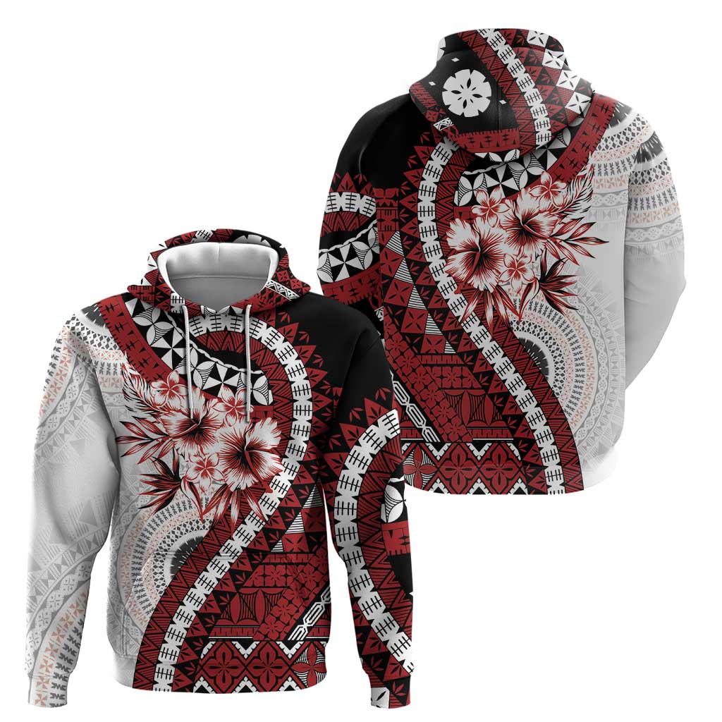Bula Fiji Hoodie White Kaivity Masi Tapa